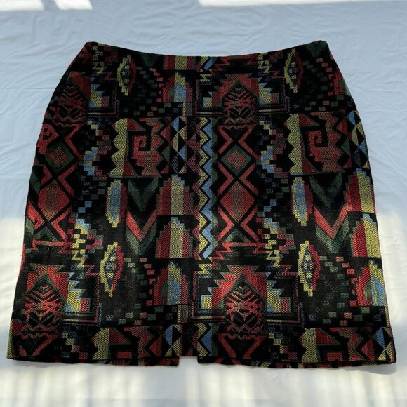 Catherine Malandrino Skirt Emmett Woven Aztec Southwest Sz 14 - Picture 3 of 12